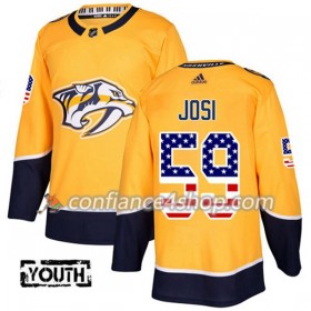 Adidas Maillot de Hockey Nashville Predators Roman Josi 59 2017-2018 Or USA Flag Fashion Authentic - Enfant
